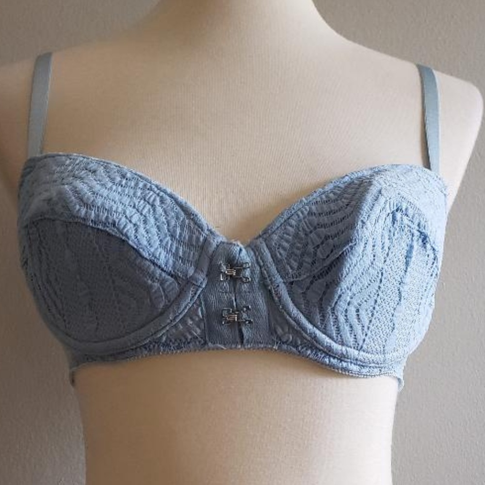 Elegant Moments Blue Sexy Bra & Skirt Set 36B NEW